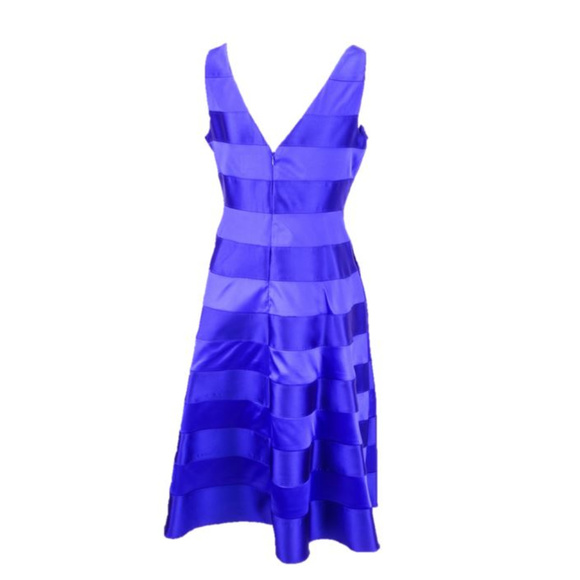 NWT Adrianna Papell Satin Stripe Dress- Neptune - Picture 4 of 6